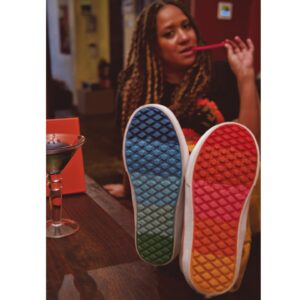 Tracie Thoms Instagram - At the end of Pride Month, I just want to send all my love to the LGBTQIA community. I see you. I love you. I cherish you. I thank you. You have embraced me and I am so grateful. You are always safe with me, and I will always do everything I can to support and fight for you. Happy Pride!!! And thank you @vans for making these exquisite sneakers! (My feet are crossed, btw. My shoes are on the right feet! LOL!) 🌈🌈🌈🌈🌈🌈🏳️‍🌈🏳️‍🌈🏳️‍🌈🏳️‍🌈🏳️‍⚧️🏳️‍⚧️🏳️‍⚧️🏳️‍⚧️