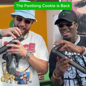 Travis Kelce Instagram - They’re baaaaaaaack 😎 get the Footlong Cookies while they’re hot, in store or on the @subway app #subwaypartner