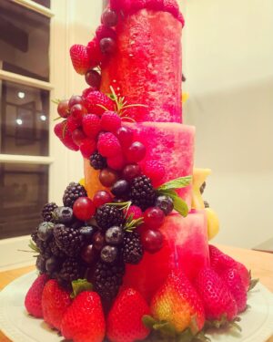 Trevor Duke-Moretz Instagram - Belated- bc I was on an insta hiatus- but we had the happiest of birthdays for @frangerdanger last Wednesday- he doesn’t eat cake- so me and @cecm_art @sarahconverse made a cake out of watermelon and berries- swipe to see- love you sir and happy birthday ;)