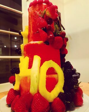 Trevor Duke-Moretz Instagram - Belated- bc I was on an insta hiatus- but we had the happiest of birthdays for @frangerdanger last Wednesday- he doesn’t eat cake- so me and @cecm_art @sarahconverse made a cake out of watermelon and berries- swipe to see- love you sir and happy birthday ;)