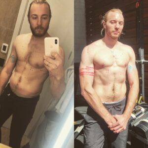 Trevor Duke-Moretz Instagram - Don’t usually/ ever post this stuff- but feeling stronger and so here we go. Started working with @aidanander 8 weeks ago- wanted to overhaul my workout routine- I had plateaued- I wanted to put on some muscle- I don’t do crazy dieting or dehydration - clean eating and some light cardio- I do love a good drink- but he and I have been able to mix up the workout process to make it fun and productive- he’s helped build out muscle groups I was either neglecting or just not targeting correctly. So there it is! Thank you sir- more to come💪🏻