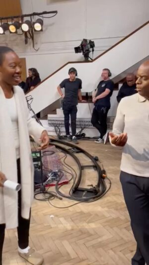 Trevor Nelson Instagram - I was trying to recreate the lint roller scene with @melissaswardrobe .We had a lot of fun that day at @abbeyroadstudios .It was an historic interview and session with Stormzy. You can watch it on bbc1 tonight at 10.30 or catch up on the i player. Big shout @fadarestailoring ,Enjoy