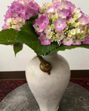 Tsurutaro Kataoka Instagram - ♦️紫陽花にカタツムリ🐌♦️
梅雨時季☂️そんな時でも雨を愛でながら紫陽花にカタツムリ🐌

#片岡鶴太郎#俳優#画家#ヨーギー#ヨガ#つるちゃん#オシャレ#古着#太田プロ#芸人#ぴよこちゃん#おでん芸#ものまね#ボクシング#ちょっちゅね#pm11時起き#カタツムリ