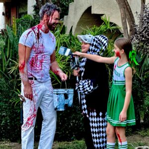Tuc Watkins Instagram - That time an “overly-confident painter on the Hollywood sign,” a “pirate jester,” and a “cheerleader who fell from the pyramid” all ran into each other on  H👻LL🎃WEEN.