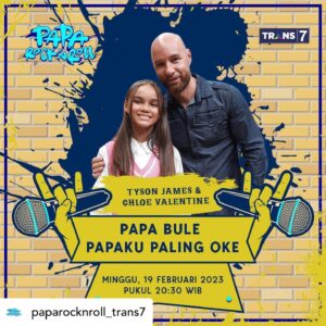 Tyson Lynch Instagram - Minggu ini @Paparocknroll_trans7 20:30 ada Chloe @chloe_vl22 dan saya, pasti seruu nonton teman2