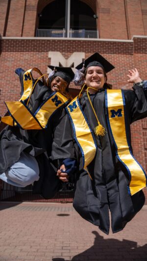 University of Michigan Instagram - Jumping for joy because the Class of 2024 graduates in the Big House tomorrow! 🎓 #MGoGrad #Victors2024