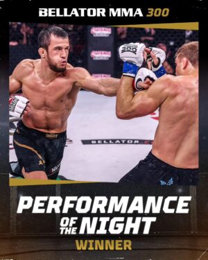 Usman Nurmagomedov Instagram - 🫵 𝗬𝗢𝗨𝗥 #Bellator300 #PerformanceOfTheNight winner! 

A commanding 25-minute display from lightweight world champion @usman_nurmagomedov sees him book a spot in the $1,000,000 #BellatorLWGP final.