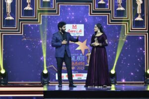 VJ Kalyani Instagram - 14.07.2024, God's way of celebrating my birthday:)
Wat an insightful evening to be hosting the prestigious Vikatan Chinnathirai Viruthugal'23 (Edition - 1) :)
@rjvijayofficial nobody than you and i mean it!!! Extremely comfortable Co-Host!!! Thankyou for the experienceee💛
....

Wearing: @anora_artstudio 
Muah: @vanitha_makeover 

 #vikatanawards #blessed  #grateful #daytoremember  #mirchivijay #vjkalyani🎤
