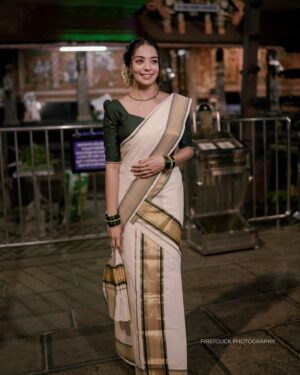Vaishnavi Venugopal Instagram - HMU : @aishwaryakarayilofficial 
Draping : @drapewithkp 
Shot by : @firstclick_photography__