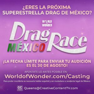 Valentina Instagram - ¿Eres la próxima súperestrella Drag de México? 👑 🇲🇽 ¡AHORA CASTING PARA #DragRaceMexico!

¡La fecha límite para enviar tu audición es el 30 de AGOSTO! Apúntate lo antes posible en: http://worldofwonder.com/casting