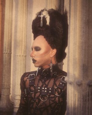 Vander von Odd Instagram - So incredibly proud of you and everything you’re accomplishing @pupscritch 🐾🖤 Go watch him kill it (and maybe set himself on fire) on @hothaustv on @outtv 🔪🔥

📸 @byronjgamble 
Gown, hair, jewelry, Scritch’s look and edit by me
Bulldog harness @mrsleather 

Face @dermablendpro @meltcosmetics 
Eyes @inglot_cosmetics @kimchichicbeauty 
Lips @sugarpill