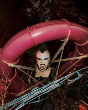 Vander von Odd Instagram - @vandervonodd X @justin.atkins 🖤 

Image by @justin.atkins 
Interview by @coeljumber 
Assisted by @steven.restagno 

Dress and headpiece by me 🖤
Eyes/Lips @sugarpill & @danessa_myricks