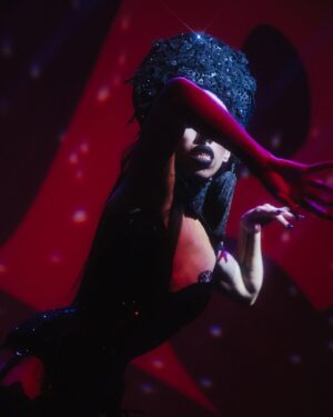 Vander von Odd Instagram - My heart is still so full from @switchnplay VAMP @lincolncenter 🖤 I feel beyond lucky to have these beautiful creatures in my life ⚰️🪦💀

VAMP images by @sidewalkkilla 
Backdrop by @mettieostrowski 
Headpiece, gloves, capelet, skirt, veil, & tombstone by me
Neck corset @misty_couture