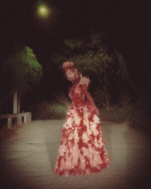 Vander von Odd Instagram - “Mama, it was bad mama, they laughed at me. Mama, hold me, please hold me”.

Reimagining Carrie as a 1950’s Homecoming Queen 

Gown, petticoat, sash, and hair by me 
Costuming was dressed with @hauntedprops blood paint, body and face was done with @rogergeorgespfx Redrum drying blood.

Photos by my love @frodogaggins and edited by me