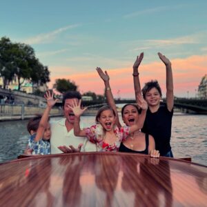 Vanessa Lachey Instagram - Watching the Olympic Opening Ceremony with the kiddos. Love that they remembered “that time we were on the Seine”! 💙💛🖤💚❤️