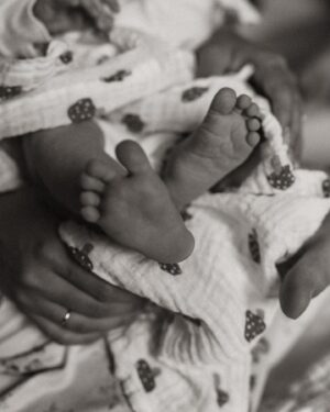 Vanessa Morgan Instagram - Kaia Autumn Skye 🪽 Born July 27th. Been enjoying all the baby snuggles these past 3 weeks with our angel. Beyond  Grateful 🫶🏽