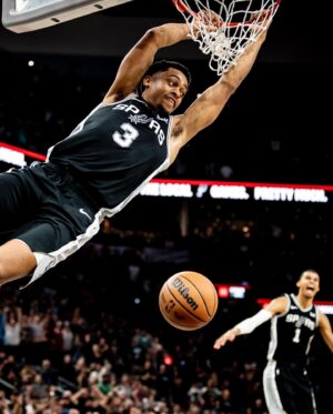 Victor Wembanyama Instagram - I would’ve never been able to do this alone. 
This one is for my teammates, for the entire staff from trainers to coaches, from the chef at the cafeteria to the ushers at the arena every night, for the Spurs organization, for the best fans in the world having our back winning or losing. And last but not least for the city of San Antonio, I found a home here. Thank you all.