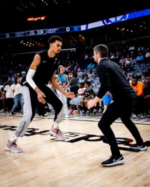 Victor Wembanyama Instagram - I would’ve never been able to do this alone. 
This one is for my teammates, for the entire staff from trainers to coaches, from the chef at the cafeteria to the ushers at the arena every night, for the Spurs organization, for the best fans in the world having our back winning or losing. And last but not least for the city of San Antonio, I found a home here. Thank you all.