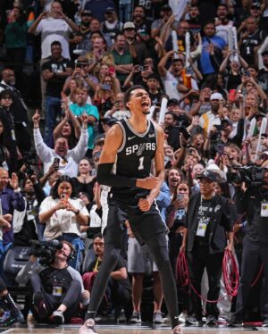Victor Wembanyama Instagram - I would’ve never been able to do this alone. 
This one is for my teammates, for the entire staff from trainers to coaches, from the chef at the cafeteria to the ushers at the arena every night, for the Spurs organization, for the best fans in the world having our back winning or losing. And last but not least for the city of San Antonio, I found a home here. Thank you all.