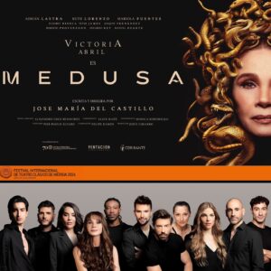 Victoria Abril Instagram - ¡Últimas semana de ensayos de MEDUSA!
Feliz de poder dirigir este gran proyecto para el Festival Internacional de Teatro Clásico de Mérida este verano protagonizado por VICTORIA ABRIL, ADRIÁN LASTRA, RUTH LORENZO, MARIOLA FUENTES y equipazo de lujo…MEDUSA.

No puedo estar más agradecido por este gran regalo. ¡Gracias Jesús Cimarro por confiar en mí y en mis locuras! Y gracias a todo el equipo humano que hay detrás de MEDUSA y que ya están haciendo  posible que cobre vida. ¡Pedazo de viaje nos espera coribantes! ¡Os esperamos del 31 de julio al 11 de agosto en el Teatro Romano de Mérida ya con casi todas las localidades agotadas!

REPARTO:
* Victoria Abril
* Adrián Lastra
* Ruth Lorenzo
* Mariola Fuentes
* Peter James
* Elisabet Biosca
* Joaquín Fernández 
* Roberto Provenzano
* Eduardo Rey
* Manuel Duarte

- DIRECCIÓN: José María del Castillo
- TEXTO ORIGINAL: José María del Castillo 
- AYTE. DIRECCIÓN: Silvia Beaterio
- COMPOSICIÓN MUSICAL: Alejandro Cruz Benavides 
- COREOGRAFÍA: Aleix Mañé
- ESCENOGRAFÍA: Monica Boromello 
- ILUMINACIÓN: Felipe Ramos
- VESTUARIO: Pier Paolo Álvaro
- PELUQUERIA Y MAQUILLAJE: Laura Rodríguez/ Pedro Hache
- PRODUCTORES: Jesús Cimarro/ José María del Castillo
- JEFE DE PRODUCCIÓN: Juan Pedro Campoy
- AYTE. PRODUCCIÓN: Celia Faba/ Paloma Parejo
- EFECTOS ESPECIALES: David Ambit/ Alba Bautista
- DISEÑO CARTELERÍA: María La Cartelera
- FOTOS ACTORES: Javier Naval
- DIRECCIÓN DE CORO: Amaya Añúa

Con la colaboración del CORO DE CÁMARA DE EXTREMADURA 

Una coproducción del Festival Internacional de Teatro de Mérida, Pentación Espectáculos y Coribante Producciones.

¡VAMOS POR ESTE GRAN VIAJE!

#medusa #festivaldemerida #70festivaldemerida #teatro #coribante #coribanteproducciones #festivalinternacionaldeteatroclasicodemerida #victoriaabril #mariolafuentes #adrianlastra #ruthlorenzo #pentacion #antonioabeledo 

@festivaldemerida @elisabet.biosca.actriz @obondjames @mariolafuentesactriz @ruthlorenzomusic @adrian_lastra @maiguex @monicaboromello @silviabeaterio @alejandrocruzbenavides @aleix.m.saez @gomezmiryam_ @antonio_abeledo @marialacartelera @pelayo_rc @nataliadiazact @corodecamaradeextremadura