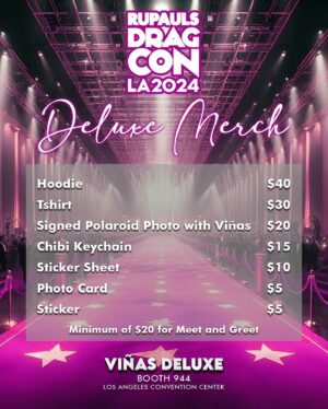 Viñas Deluxe Instagram - Hi mga misis! See you at #DragConLA2024 @rupaulsdragcon !! Come visit me at booth 944 🥰 I have new exciting merch for you guyths!!
show me some love! See yahhhhh 
Can’t wait to meet yuh!