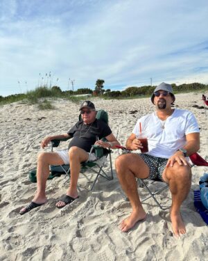 Vincent Laresca Instagram - Two retirees sitting on a Florida beach. Me and pops from #queens #brooklyn to #florida ❤️