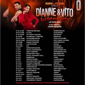 Vito Coppola Instagram - We are so, so excited to finally introduce you all to our brand new show DIANNE & VITO
“Red Hot and Ready”
presented by Burn the Floor

We’ve been working on this project for such a long time and we cannot wait to share this special show with the whole of the UK in 2025 !

Tickets go on sale Wednesday 22nd May from www.dianneandvito.co.uk