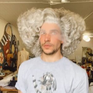 Vivian Vanderpuss Instagram - Duo grey and holographic tinsel wig picked up by @shelitacox . I love the volume and shape I was able to achieve with this one. Also what should I name this very glamorous duck? 
.
.
.
.
#vivianvanderpuss #drag #dragwig #wig #glamour