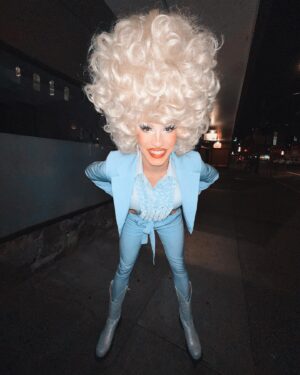 Vivian Vanderpuss Instagram - Hello I’ll be playing the part of “blue sky” for todays break in grey weather. 
☁️ 
Last night’s Bingo was fab! Catch @shelitacox and I @theviciouspoodle this Saturday for a marvelous Drag Brunch. Call to make your reso today!