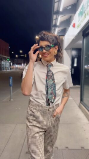 Vivian Vanderpuss Instagram - “Who could fail to be impressed by an executive going into the boardroom and doing a perfect either cartwheel or rolly-polly on the boardroom table? “ -Divine David 
🚲 🚲 🚲 
#officefashion #officelooks #bikelanes #watercoolereyes