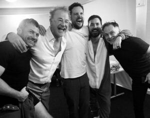 Warren Brown Instagram - The Night’s Watch looked a little different last night!

Had the absolute ‘over reaching’ pleasure of sharing the stage with this lovely bunch of b******* last night! 

Massive Congrats @mrmartincompston @gordonsmart & the rest of the gang @restlessnativespodcast1 LIVE!!!

#owenteale #googlemehen #edinburgh #restlessnatives #gameofthrones #lineofduty #luther #therig #nutzhigh 🤡🐺🌰🐿️🍩