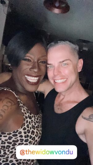 Widow Von'Du Instagram - It was so amazing running into my girl @thewidowvondu in Minneapolis for pride , where she absolutely SMASHED IT ! The people were living so hard the floor collapsed !! While waiting for a drink at the bar We of course had to have a sing-a-long to @natashabedingfield “Unwritten” , so enjoy our drunkie lip-sync lol ….. Also before ya comment yes i know i have a little widow on my ear 👂🏻 , the question you must ask yourself ….. how did it get there and from where on widow did it come from !!!