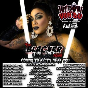 Widow Von'Du Instagram - The BLACKER the 🫐 the SWEETER the 💦  and babes I’m BAAAACK and BLACKER than ever ✊🏿 QUINCY!!! I’m coming for you babes! Thanks to all the places coming up that you can find me. Where do you want me?
.
.
#dragrace  #thewidowvondu #rupaulsdragrace #rpdr12 #drag #dragqueen #missouri #gayboy #gaylife #lgbtqiaplus #icon #travel #thedragbible #artistsoninstagram #instagay #blackgirlmagic #worldofwonder #wow #vh1 #mtv #blacklivesmatter #blackiseverything #blackpower