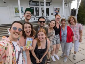 Will Roland Instagram - We are having an absolute blast up here in Connecticut making Summer Stock (A New Song And Dance Musical). If you wanna pop up to Connecticut, you've got 38 more chances to catch a big show on a small stage!

🍒🍒🍒🍒🍒🍒🍒🍒🍒🍒🍒

📸: Diane Sobolewski

🎭: 
Book & Additional Lyrics by Cheri Steinkellner | Based on the classic MGM film; Produced by special arrangement with Warner Bros. Theatrical Ventures | Scenic Design by Wilson Chin | Costume Design by Tina McCartney | Lighting Design by Jeff Croiter | Sound Design by Jay Hilton | Wig, Hair & Makeup Design by Liz Printz | EDI Consultant Kira Troilo | Production Stage Manager Bradley G. Spachman | Casting by Tara Rubin Casting | Music Direction by Adam Souza | Music Supervision, Arrangements and Orchestrations by Doug Besterman | Directed & Choreographed by Donna Feore