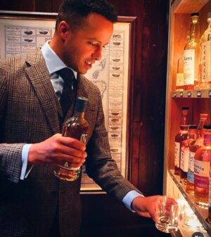 William Kirk Instagram - "Manners maketh the man"... No, I'm not starring in the new Kingsman movie, instead I had the pleasure of spending the day with some lovely friends at @stewartchristie1720. A splendid shop with a hidden drinks cabinet in the dressing room.. I think I've found my new outfit for the next series of The Repair Shop 😎

.
.
.

#tailor #tailoring #edinburgh #mensfashion #kingsman #therepairshop #tweed