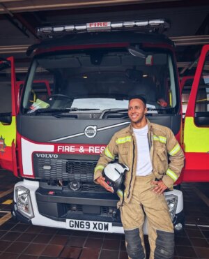 William Kirk Instagram - A big shout-out to Hove Fire Station for all their hard work, especially in this heat. Thanks again for letting me try on the gear and making a 10 year old Will's dream come true 👩🏽‍🚒🥵🔥