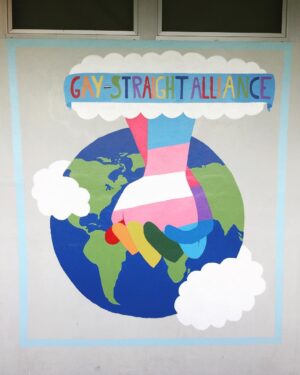 X González Instagram - Painted this with my GSA crew last year, had a bittersweet goodbi today ❤️💜💙