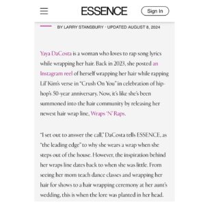 Yaya DaCosta Instagram - Thank you, @essence for celebrating with me!
Wraps N’ Raps is now LIVE!
💛

📸: @tibalism