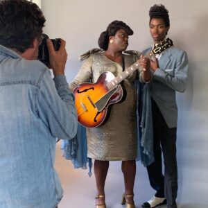 Yola Instagram - Thank you sweet friend @nicolejuliette1 for this lush picture of my Sister Rosetta Tharpe costume for the Oscar nominated @elvismovie that you captured on your many travels as the merch lady with the mostest! I thought I’d add some photographic  memories that you may not have seen! 🩷🩷🩷 #elvismovie #sisterrosettatharpe #pridemonth #queericon #rocknroll #ally