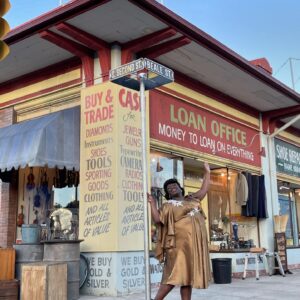 Yola Instagram - Thank you sweet friend @nicolejuliette1 for this lush picture of my Sister Rosetta Tharpe costume for the Oscar nominated @elvismovie that you captured on your many travels as the merch lady with the mostest! I thought I’d add some photographic  memories that you may not have seen! 🩷🩷🩷 #elvismovie #sisterrosettatharpe #pridemonth #queericon #rocknroll #ally