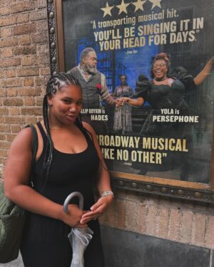 Yola Instagram - New poster alert!! Ya girl is now on the billboards at the front of the theatre with the icon that is @philliptheboycan!! You’ll notice the amazing @taraatee in the background too, thanks for this lovely post!! Let’s go @hadestown!! 🙌🏾🙌🏾🙌🏾🤩🤩🤩🩷🩷🩷 #broadway #poster #billboard #music #musical #hadestown