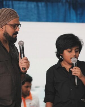 Yugendran Instagram - Darshan got launched in Dubai on 16.06.2024 singing his grand dad’s song. It was a proud and emotional moment for myself and his mother @hayma_malini. Good luck Mone and god bless you darling.