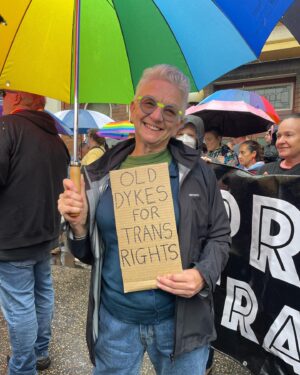 Zoe Terakes Instagram - so much power in the pouring rain. so moving to see all the intersections of support and solidarity. “No pride for some of us without liberation for all of us.” - Marsha P. Johnson