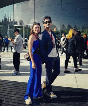 Aditi Rao Hydari Instagram - First time ever at an #applekeynote 😍
 Two Apple fans on an adventure… let’s go! 🥰