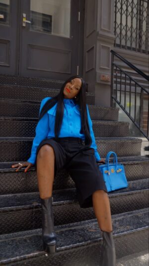 Adjua Styles Instagram - Blue Steel 🩵

#fashionassassin 

🎥 @shamellmason 
👄 @mandisavonette 
💁🏾‍♀️ @rashawncardwell