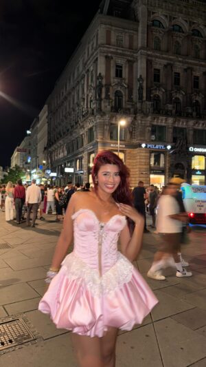 Alma Hussein Instagram - SO FAR THE PRETTIEST OUTFIT I HAVE EVER WORN🤌🏻🎀
Outfit - @distractshion , dude this brand is like insanely awesome and their designs, quality, price everything is just on point!

( Eras Tour, Taylor Swift, Grwm, makeup, clothes)

#explore#explorepage#exploremore