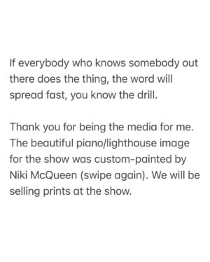 Amanda Palmer Instagram - Doing the asking. I have one relatively booked-relatively-last-minute solo show tomorrow in Northampton at The Academy of Music Theater, and I’m asking the community to help me get the word out. Thank you, locals. See you tomorrow in Northampton. I also promise at least one @chappellroan cover. Possibly two. I need that. 
♥️🔥🌈🎹🙏
Ticket link in stories and amandapalmer.net
Patron gathering info for Sunday is on the last post of the Patreon.