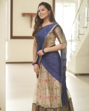 Angelin B Instagram - 🧿🦋

Costumes - @ivalinmabia
Photography - @camerasenthil
Makeup - @Chennai_thebridalart
Hair - @latha_makeoverartistry
Shoot organised by @rrajeshananda

#angelin #vjangelin #anchorangelin #newlook #halfsaree #traditional #blue #dhavani #tredning #trend
