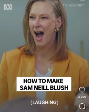 Annabel Crabb Instagram - People, it takes a LOT to get this face out of @leigh_sales. Props to the young journo who made it happen… do yourself a favour and catch The Assembly streaming on @abciview from 8.30 tonight. A welcome shot of joy and deep humanity. Plus @samneilltheprop which is always an incentive right?? Congrats to all involved in this terrific show. ❤️