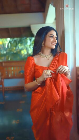 Avanthika Mohan Instagram - This Kanchipuram Silk Saree is absolutely Gorgeous❤️ 

 @theramachandran 

#ramachandran #silksarees #ad #explore #saree #videooftheday #fyp #reelsinstagram #reels #reelitfeelit #explorepage #sareelover
